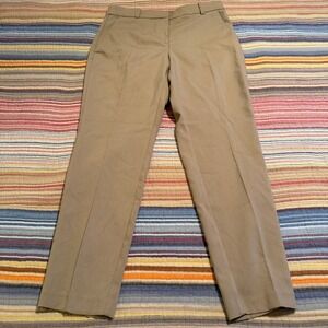 HM Womens Tan Khaki High Rise Tapered Dress Pants Size 12 Stretch P/N 07514716